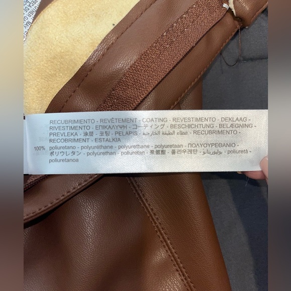 NWOT Zara Faux Leather Pants with Slit - Picture 6 of 8